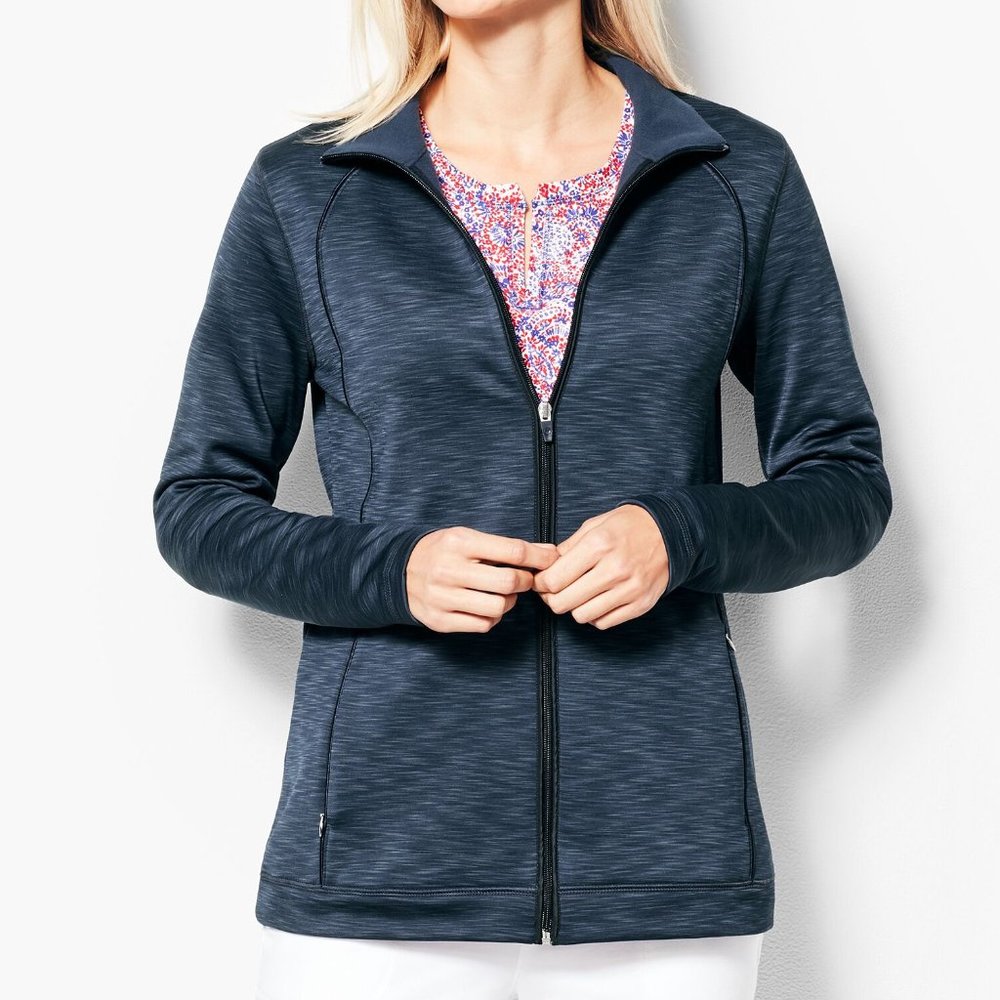NWT, T by Talbot's Fleece Lined Full Zip Jacket w/ Pockets, Navy Blue, Size XL